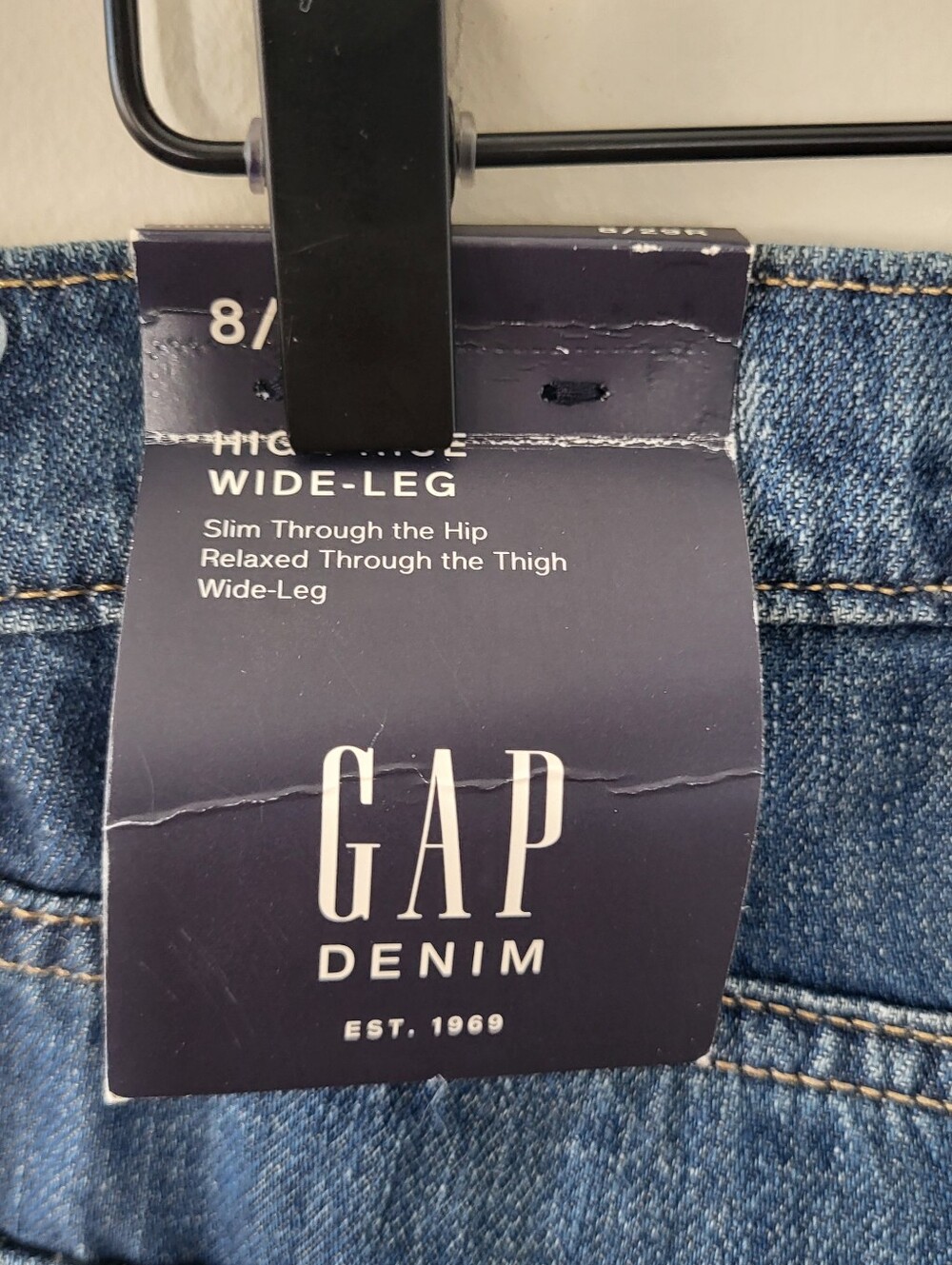 GAP Womens High Rise Wide Leg NWT New Blue Jeans Size 8 29R - Picture 6 of 6
